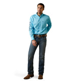 Ariat Mens Team Logo Twill Classic Long Sleeve Shirt Cenote Aqua SKU: 10044940