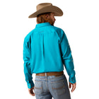 Ariat Men's Turquoise with Serape Team Logo Fitted Long Sleeve Western Shirt 10046720