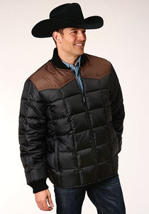 Roper Western Jacket Mens Polyester Quilt Black 03-097-0761-0531 BL