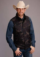 STETSON LEATHER VEST  SMOOTH LEATHER REVERSIBLE CAMO PRINT 11-097-0541-7037 BL