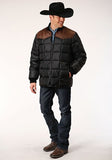 Roper Western Jacket Mens Polyester Quilt Black 03-097-0761-0531 BL