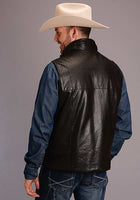 STETSON LEATHER VEST  SMOOTH LEATHER REVERSIBLE CAMO PRINT 11-097-0541-7037 BL