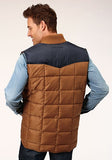 Roper Mens Brown Polyester Quilted Insulated Vest 03-097-0763-0532 BR