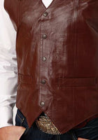 BROWN LAMB NAPPA LEATHER VEST BY ROPER 02-075-0520-0501 BR