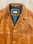 MEN'S SUEDE LEATHER SHIRT JACKET - CAMEL