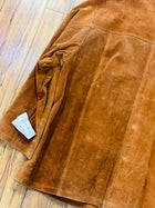 MEN'S SUEDE LEATHER SHIRT JACKET - CAMEL