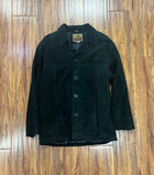 MEN'S SUEDE LEATHER SHIRT JACKET - BLACK