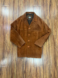 MEN'S SUEDE LEATHER SHIRT JACKET - CAMEL