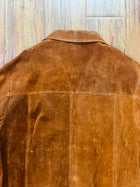 MEN'S SUEDE LEATHER SHIRT JACKET - CAMEL
