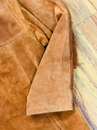 MEN'S SUEDE LEATHER SHIRT JACKET - CAMEL