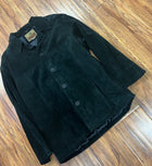 MEN'S SUEDE LEATHER SHIRT JACKET - BLACK