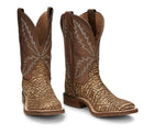 Tony Lama Men's Bowie Taupe Brown Elephant Print Leather Boots XT5103