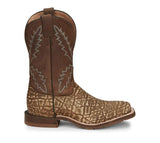 Tony Lama Men's Bowie Taupe Brown Elephant Print Leather Boots XT5103