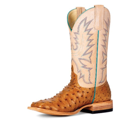 Women's Macie Bean Top Hand Antique Saddle Full Quill Ostrich Cowgirl Boot