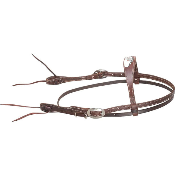 MARTIN SADDLERY CHOCOLATE CARD SUIT TOOLED BROWBAND HEADSTALL