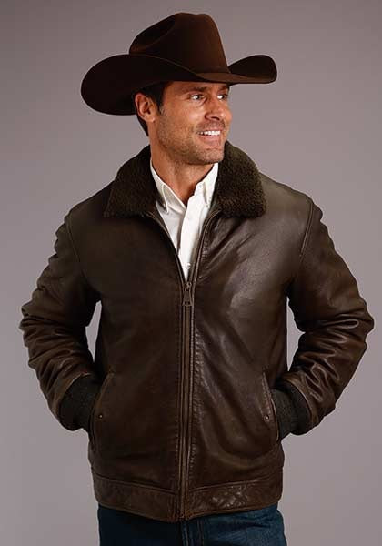 Jacket Green Legues Man Brown Genuine Leather Size 46 Mon 951 Lz