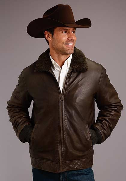 Cowboy leather hotsell jacket mens