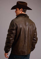 Stetson Western Jacket Mens Leather Zip Brown 11-097-0539-6625 BR