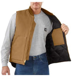 Carhartt Men's Relaxed Fit Firm Duck Insulated Rib Collar Vest Style: V01