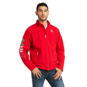 Ariat MEN'S New Team Softshell RED MEXICO Water Resistant Jacket