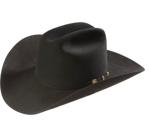 TEXANA 100X El PREIDENTE STETSON.  100X STETSON BLACK PREMIER COWBOY HAT , HerraduraDeOro - HerraduraDeOro