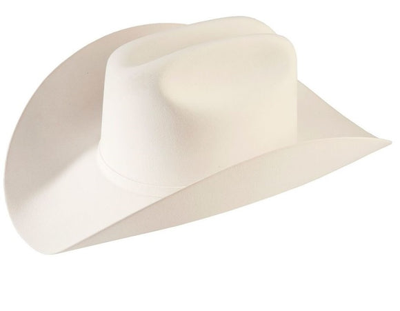 10 X Larry Mahan White Fur Felt Cowboy Hat , HerraduraDeOro - HerraduraDeOro
