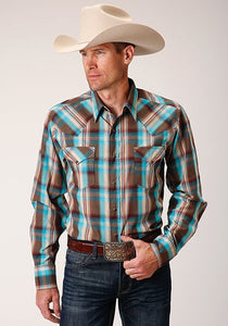 Roper Men's Western Men Shirt L/S West Made Collection 03-001-0062-0312 BU
