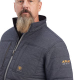 Ariat Men's Rebar Valiant Charcoal Heather Grey Water Resistant Insulated Stretch Canvas 10041581 Work Jacket
