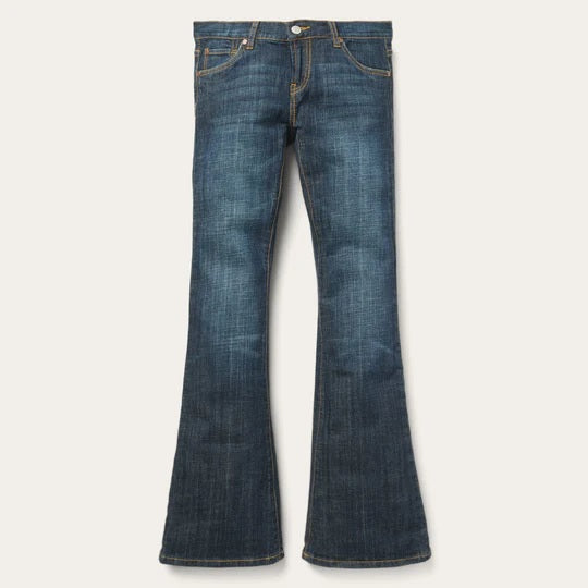 WOMEN'S STETSON BLASTED LOW RISE 816 CLASSIC BOOT CUT JEANS IN DARK WASH11-054-0202-0036 BU