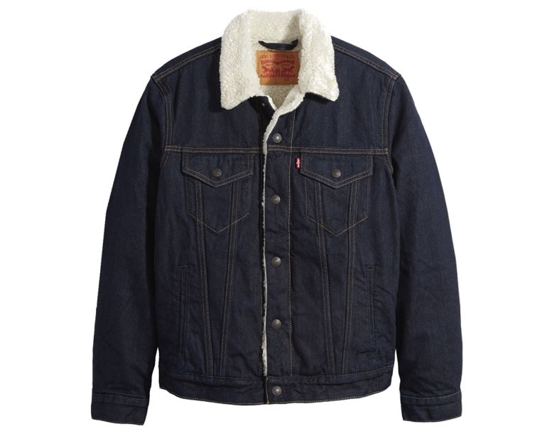 LEVI'S MEN'S JUNIPER SHERPA LINED TRUCKER DENIM JACKET