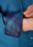 Roper Western Men Shirt L/S Amarillo Collection Purple 03-001-0225-2008 PU