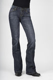 WOMEN'S STETSON BLASTED LOW RISE 816 CLASSIC BOOT CUT JEANS IN DARK WASH11-054-0202-0036 BU