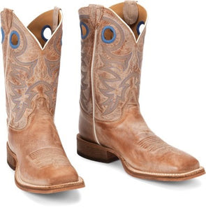 JUSTIN MEN'S BENT RAIL COWBOY BOOTS - SQUARE TOE * FREE SHIPPING* * GIFT WITH PURCHASE * FREE T-SHIRT *
