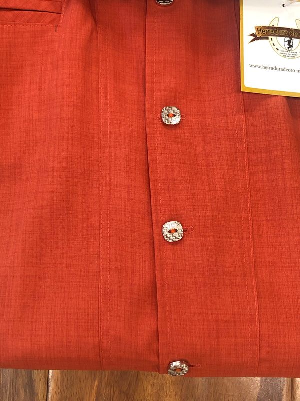 CAMISOLOA CHARRA COLOR ZANAHORIA. CARROT COLOR CHARRO SHIRT , HerraduraDeOro - HerraduraDeOro