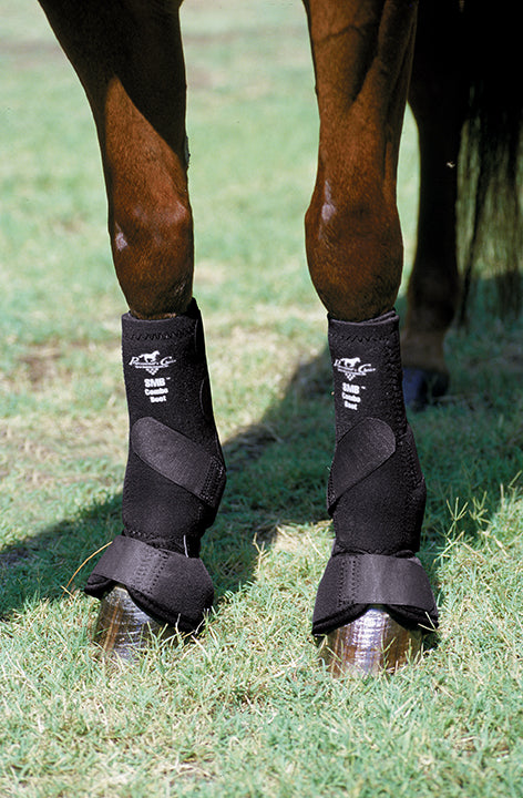 CANILLERAS NEGRAS PROFESSIONAL CHOICE.  BLACK SMB COMBO BOOTS , HerraduraDeOro - HerraduraDeOro