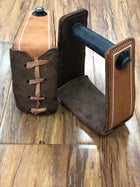 ESTRIBOS DE CHARRO. DE CURERO.  CHARRO LEATHER STIRRUPS , HerraduraDeOro - HerraduraDeOro