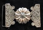 HEBILLA CHARRA  FILIGRANA. CHARRO BUCKLE WITH A CONCHO IN THE MIDDLE WITH FILIGRANA WORK , HerraduraDeOro - HerraduraDeOro