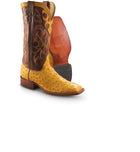 JUSTIN FULL QUILL OSTRICH SUNSET COWBOY BOOTS , HerraduraDeOro - HerraduraDeOro