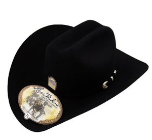 Larry Mahan Black Cowboy Hat 6X Real , HerraduraDeOro - HerraduraDeOro