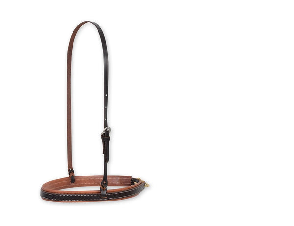 BOSAL DE LATIGO  DE TEAM ROPING DE 2 COLORS. Martin Saddlery Chocolate Leather Noseband , HerraduraDeOro - HerraduraDeOro