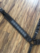 PRECHO PRETAL CHARRO DE VAQUETA PARA CABALLO. RICH BROWN CHARRO BREAST COLLAR , HerraduraDeOro - HerraduraDeOro