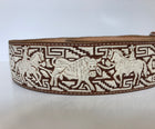 HAND MADE PITEADO BELT. CINTO DE PITA CON LAS SUERTE CHARRAS , HerraduraDeOro - HerraduraDeOro