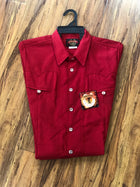 CAMISOLOA CHARRA COLOR ROJA. RED CHARRO SHIRT , HerraduraDeOro - HerraduraDeOro