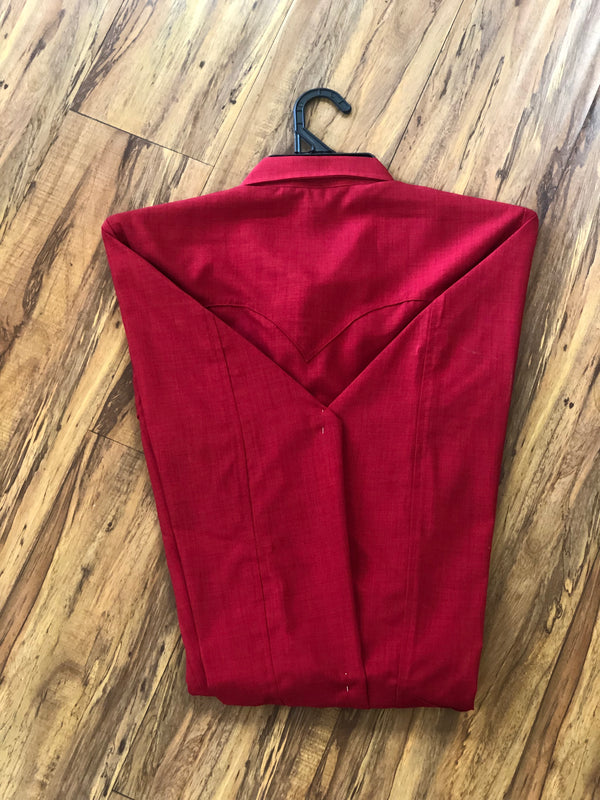 CAMISOLOA CHARRA COLOR ROJA. RED CHARRO SHIRT , HerraduraDeOro - HerraduraDeOro