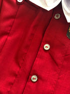 CAMISOLOA CHARRA COLOR ROJA. RED CHARRO SHIRT , HerraduraDeOro - HerraduraDeOro