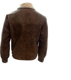 Men's Jacket Coat Sheepskin Real Leather Sheep Fur Color Brown Western Style