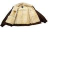 Men's Jacket Coat Sheepskin Real Leather Sheep Fur Color Brown Western Style