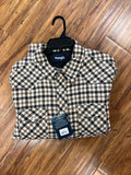 Wrangler Men's Color Plaid Quilted Lined Snap Western Flannel Shirt Jacket