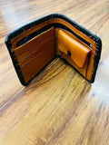 NEW MENS LEATHER HANDMADE WALLET BIFOLD WITH  HAIR