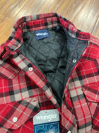 WRANGLER MEN'S COLOR PLAID QUILTED LINED SNAP WESTERN FLANNEL SHIRT JACKET